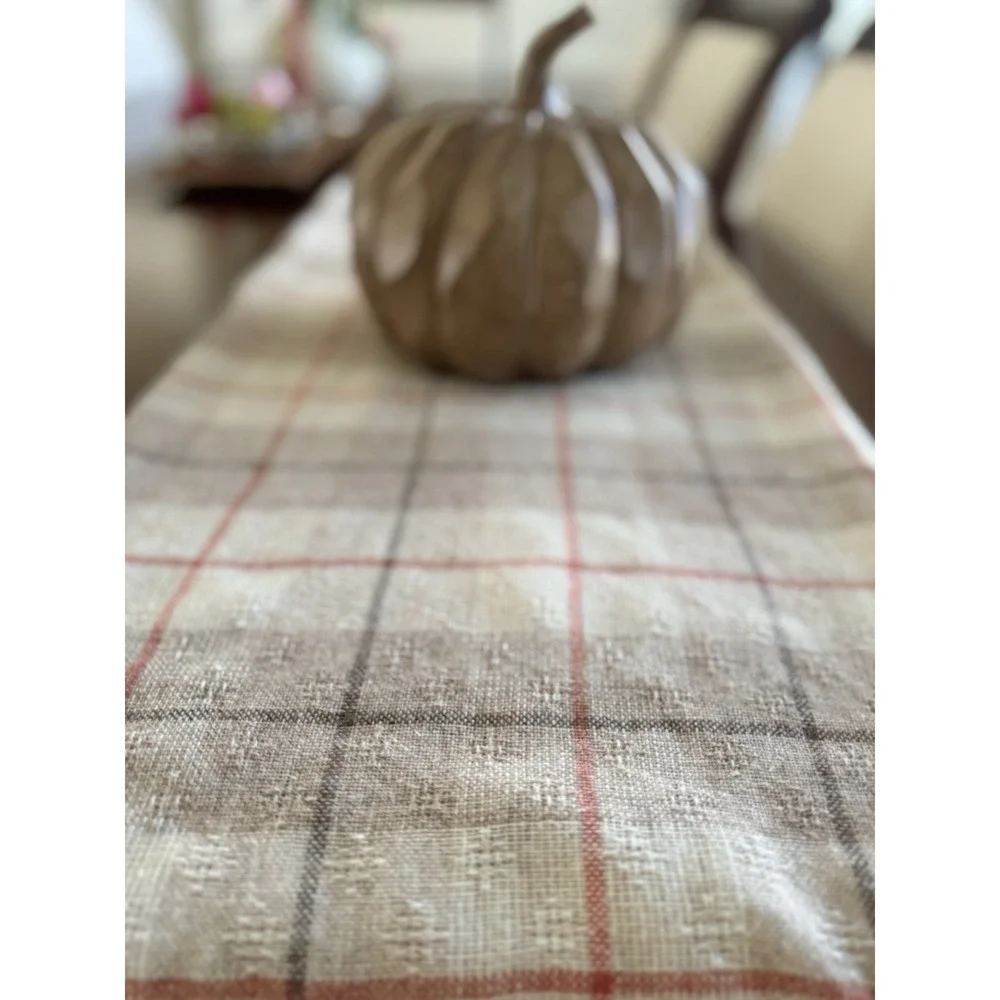 Vtg Tablecloth Set of 2 Plaid Woven Country Kitchen Decor 60